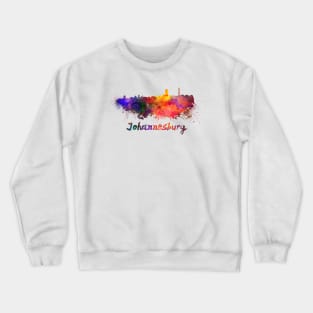 Johannesburg skyline in watercolor Crewneck Sweatshirt